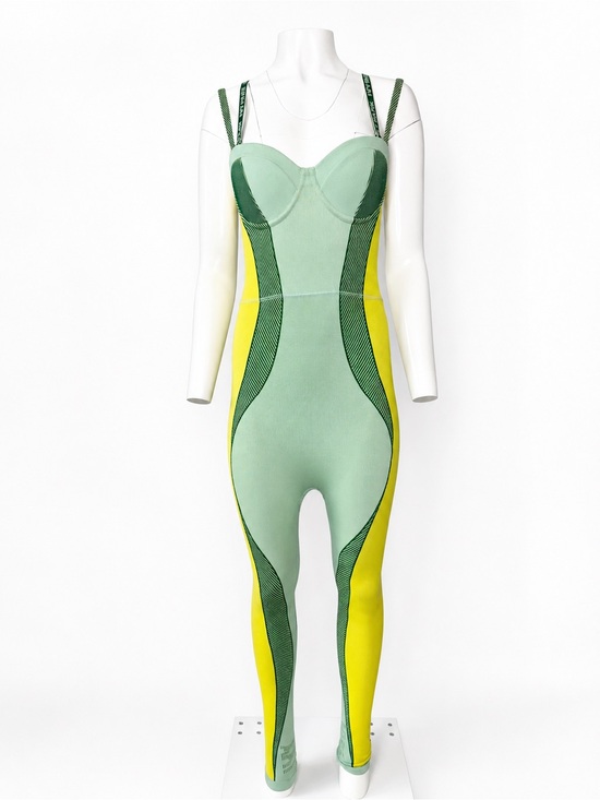 adidas Originals Pants - Adidas x IVY PARK Compression Bodysuit Catsuit Jumpsuit Green Yellow Women’s S